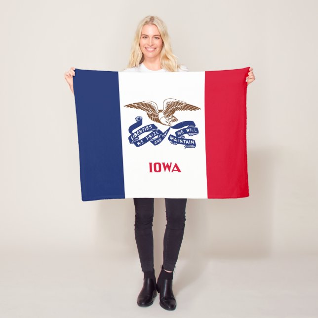 Iowa State Flag Fleece Blanket (In Situ)