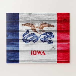 Iowa State Flag Grunge Jigsaw Puzzle