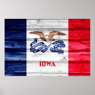Iowa State Flag Grunge Poster