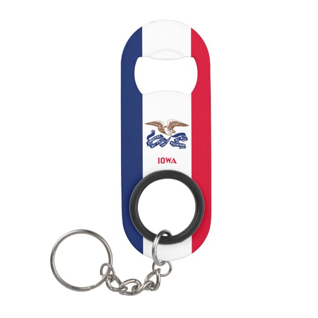 Iowa State Flag Keychain Bottle Opener (Front)