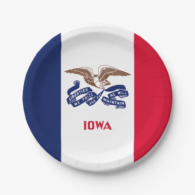 Iowa State Flag Paper Plate (Front)