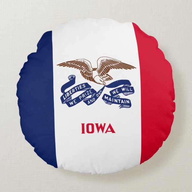 Iowa State Flag Round Pillow (Front)