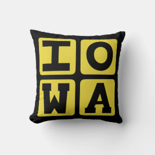 IOWA State Iowan Hawkeye Des Moines Cedar Rapids Throw Pillow
