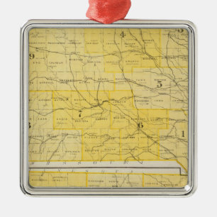 Iowa State Maps Metal Ornament