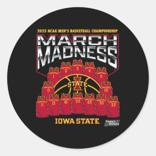 Iowa State March Madness 2025 Men's Sketll Nil  Classic Round Sticker