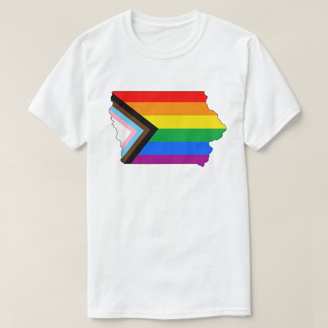 Iowa State Pride LGBTQ Progress Pride T-Shirt (Design Front)