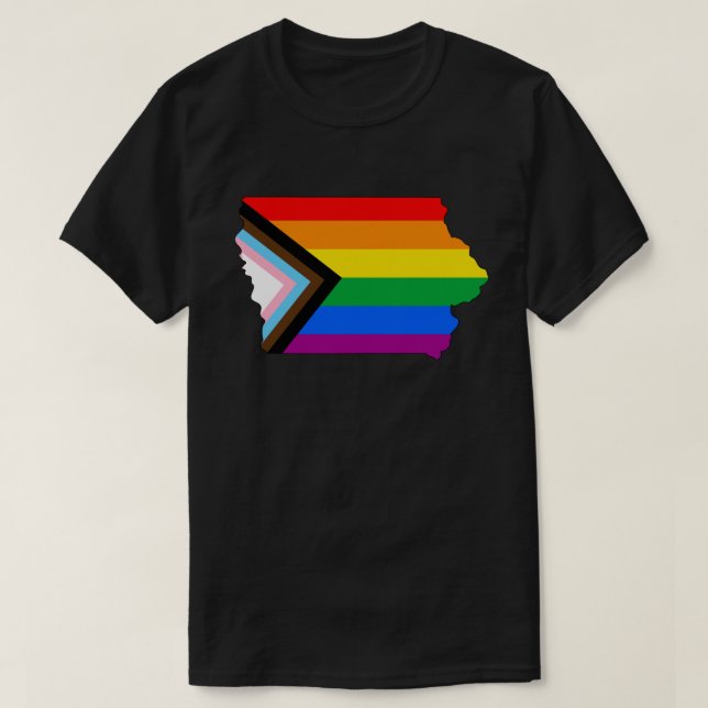 Iowa State Pride LGBTQ Progress Pride T-Shirt (Design Front)