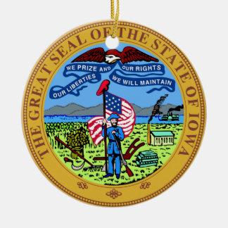 Iowa State Seal Ceramic Ornament