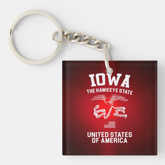 Iowa The Hawkeye State Keychain (Front)