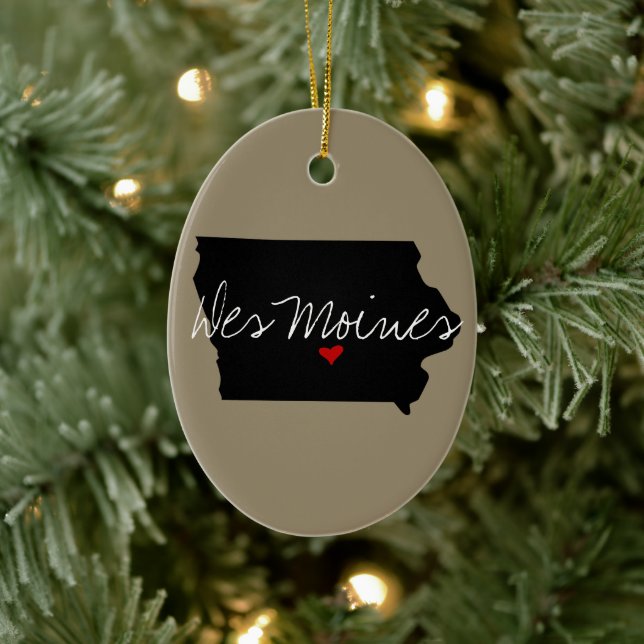 Iowa Town Ceramic Ornament (Tree)