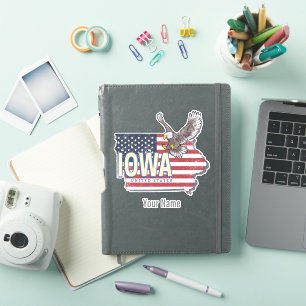 Iowa United States Retro State Map Vintage USA