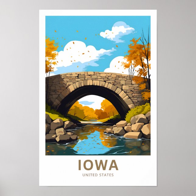 Iowa United States Travel Print (Front)