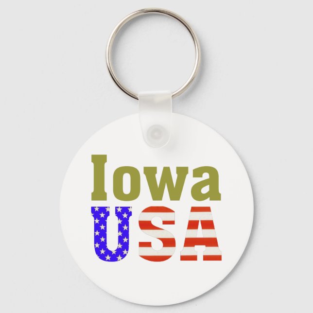 Iowa USA! Keychain (Front)