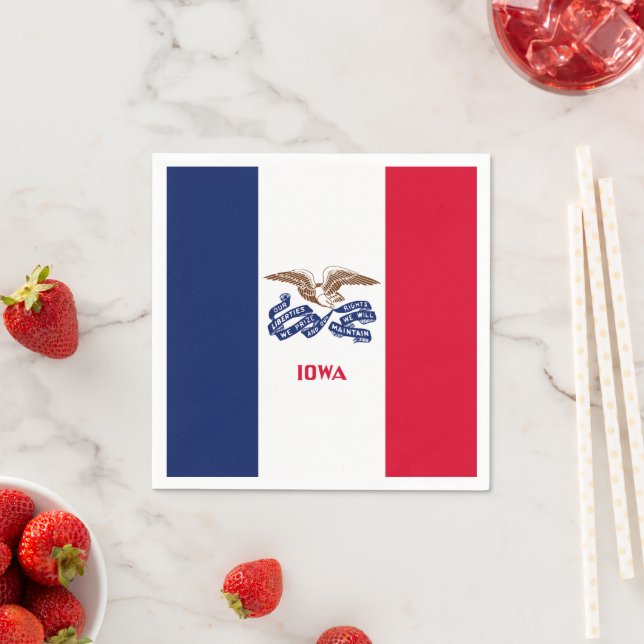 Iowan Flag, Flag of Iowa Napkin (Insitu)