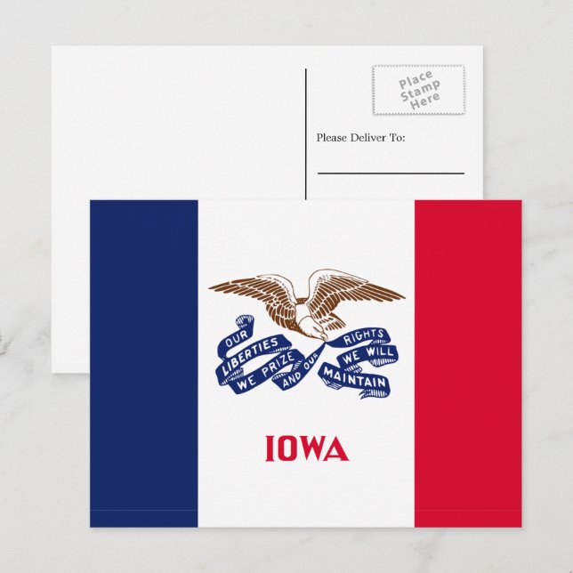 Iowan Flag, Flag of Iowa Postcard (Front/Back)