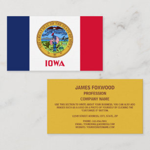 Iowan Flag & Seal, Flag of Iowa Business Card