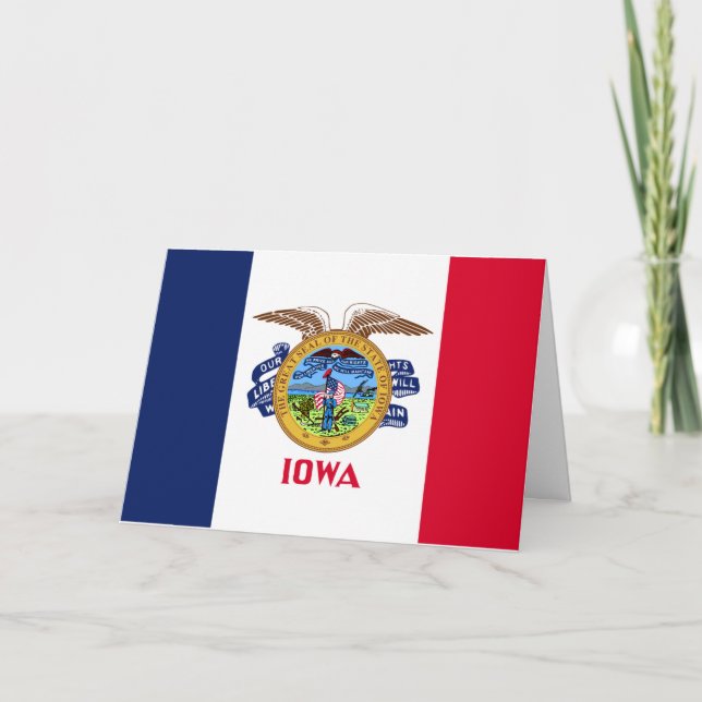 Iowan Flag & Seal, Flag of Iowa Card (Front)