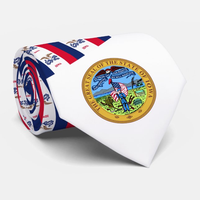 Iowan Flag & Seal, Flag of Iowa Tie (Rolled)