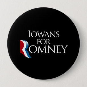 Iowans for Romney -.png 4 Inch Round Button