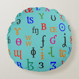 IPA characters Round Pillow