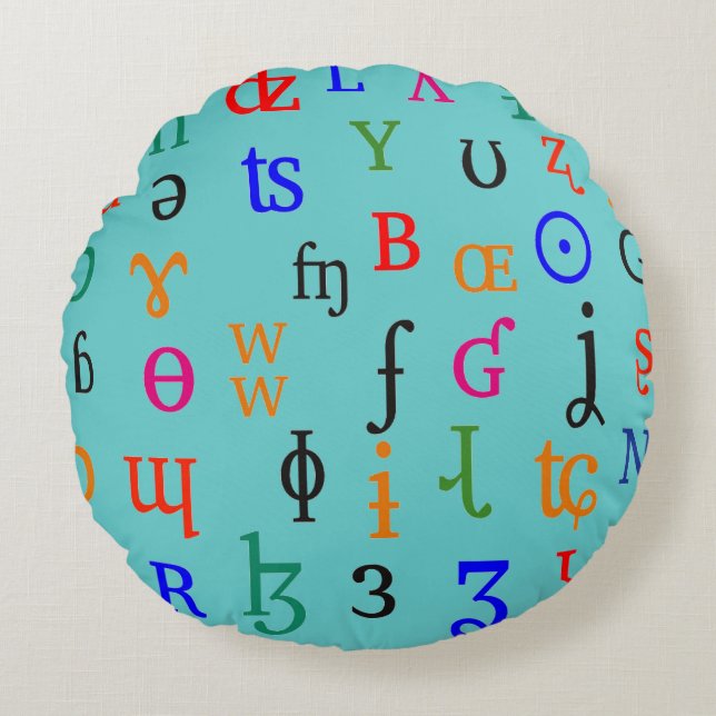IPA characters Round Pillow (Front)