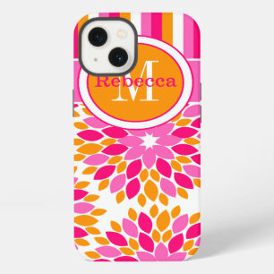 iPad Mini Case   Floral, Stripes   Pink, Orange