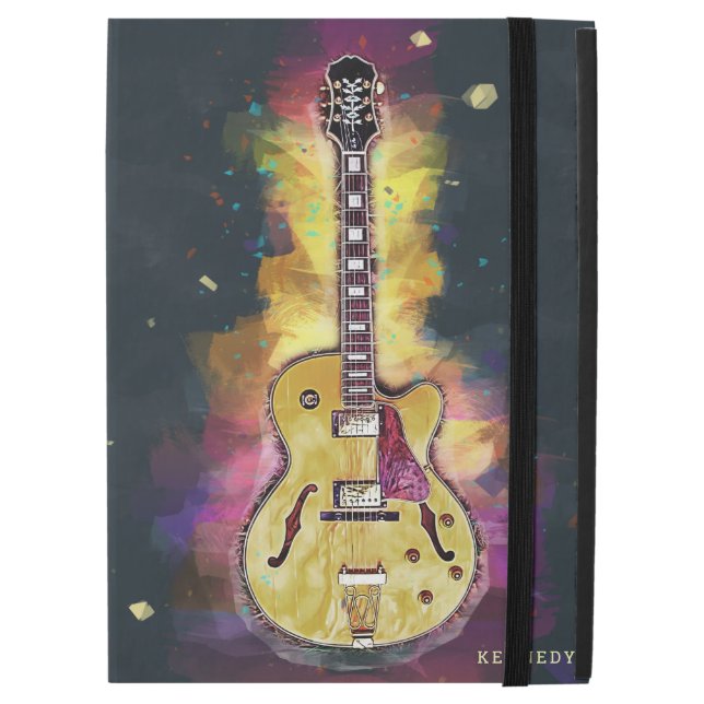 iPad Pro 12.9" Case Cool Rock and Roll Band Guitare Art (Devant de près)