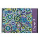 Motif floral funky avec nom vert aubergine