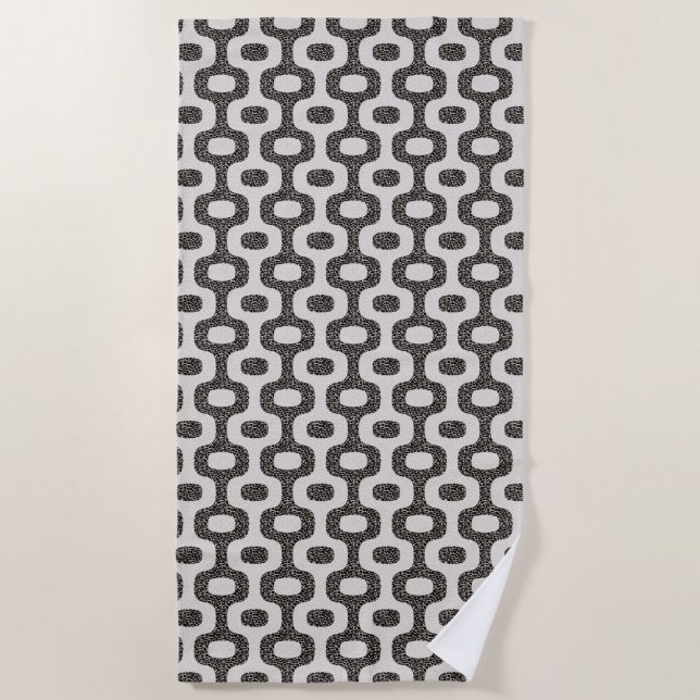 Ipanema Beach Rio de Janeiro Portuguese Tile Beach Towel (Front)