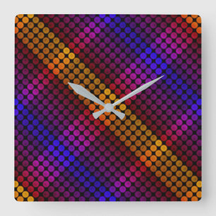 Ipanema circles over black, cross-aligned squares square wall clock