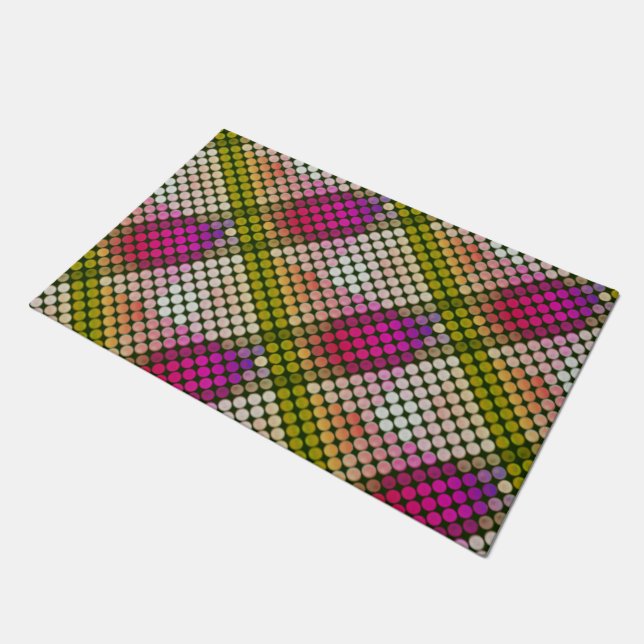 Ipanema colour style in repeated buttons and shape doormat (Angled)