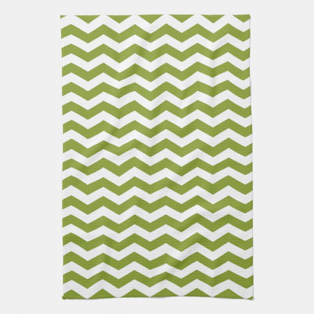Ipanema Green Wave Chevron Kitchen Towel (Vertical)