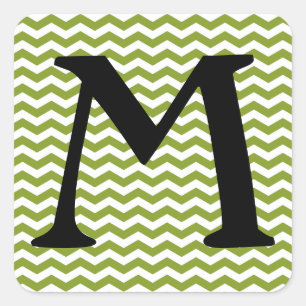 Ipanema Green Wave Chevron Square Sticker