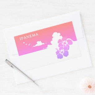 IPANEMA Hibiscus Blue Sky Rectangle Sticker