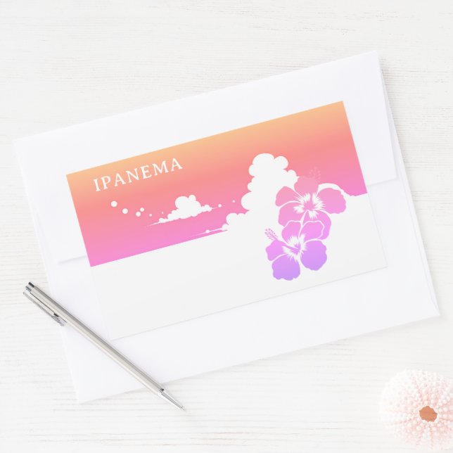 IPANEMA Hibiscus Blue Sky Rectangle Sticker (Envelope)
