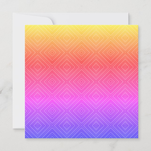 Ipanema Rainbow Hypnotic Diamond Modern Pop Art Card (Front)