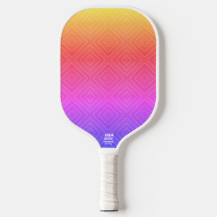 Ipanema Rainbow Hypnotic Diamond Modern Pop Art  Pickleball Paddle