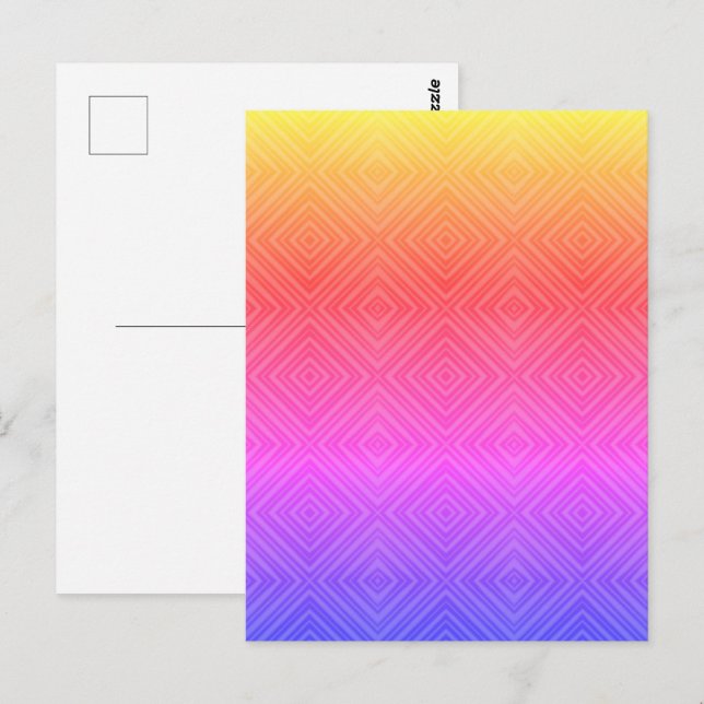 Ipanema Rainbow Hypnotic Diamond Modern Pop Art Postcard (Front/Back)