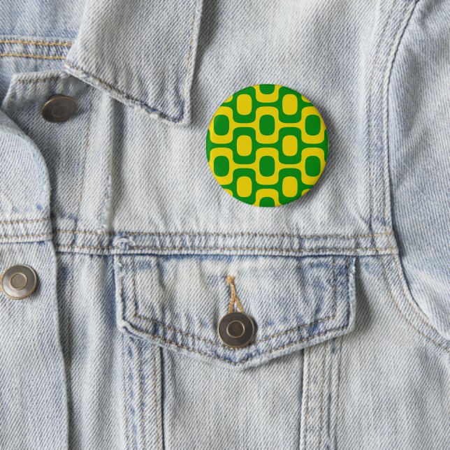 Ipanema Sidewalk Pattern, Beach Pattern, Brazil 2 Inch Round Button (In Situ)