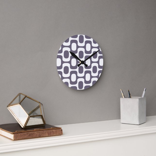 Ipanema Sidewalk Pattern, Beach Pattern, Brazil Round Clock (Office)