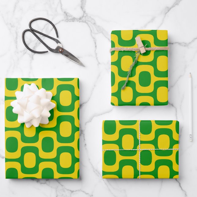 Ipanema Sidewalk Pattern, Beach Pattern, Brazil Wrapping Paper Sheet (Front)