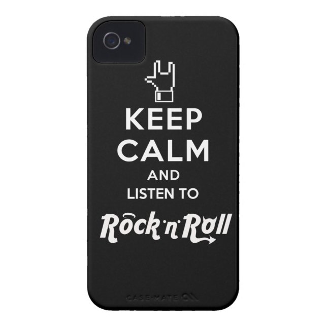 iPhone4 light Keep Calm cover... Rock 'n' Roll Case-Mate iPhone Case (Back)