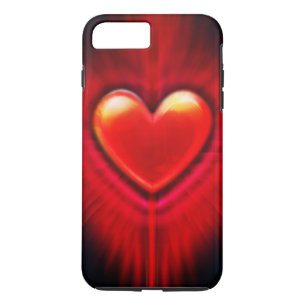 iPhone8 Plus/7 Plus case Red & black heart design.