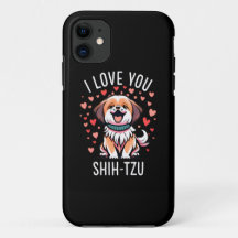 iPhone 11 Case - With Drawing I Love Shih Tzu