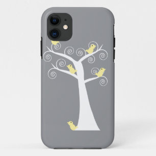 iPhone 11 Cinq oiseaux jaunes dans un Coque d'arbre