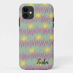 iPhone 11 Coque avec étoiles jaunes et persiennes 