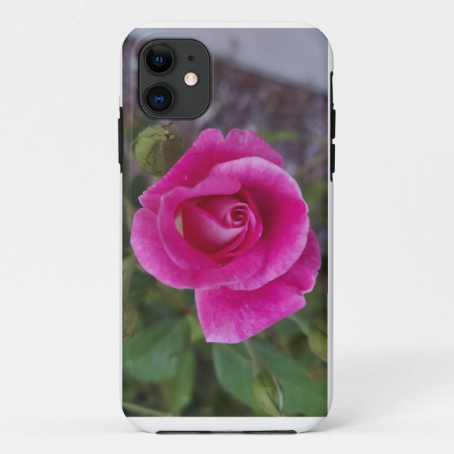 iPhone 11 coque avec fleur rose (Dos)