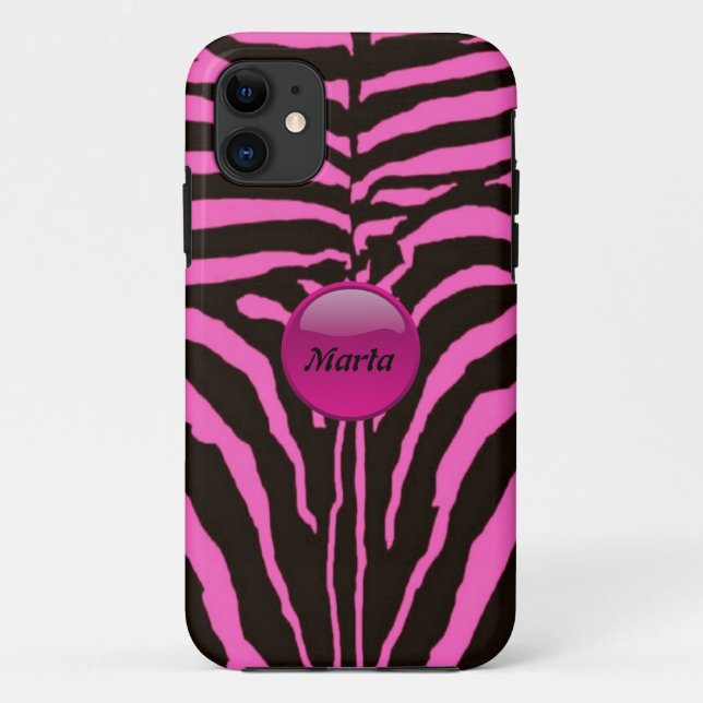 iPhone 11 Coque rose Zebra iPhone5 (Dos)