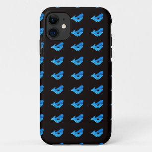 iPhone 11 motif de sirène bleu sur coque noir