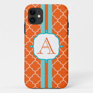 iPhone 11 Orange Monogramme Téléphone 5 Coque